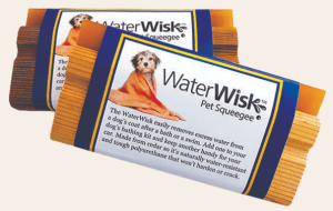 EquiGroomer WaterWisk being used to remove water from a dog after bathing