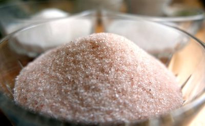 Pink Himalayan salt used as a natural mineral supplement in homemade no-bake horse treats