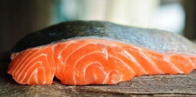 Fresh cut salmon